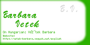 barbara vetek business card